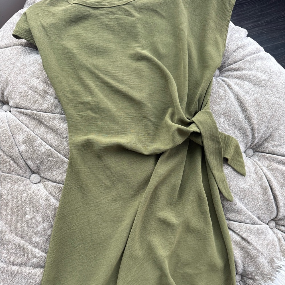 See You Monday Asymmetrical Olive Dress